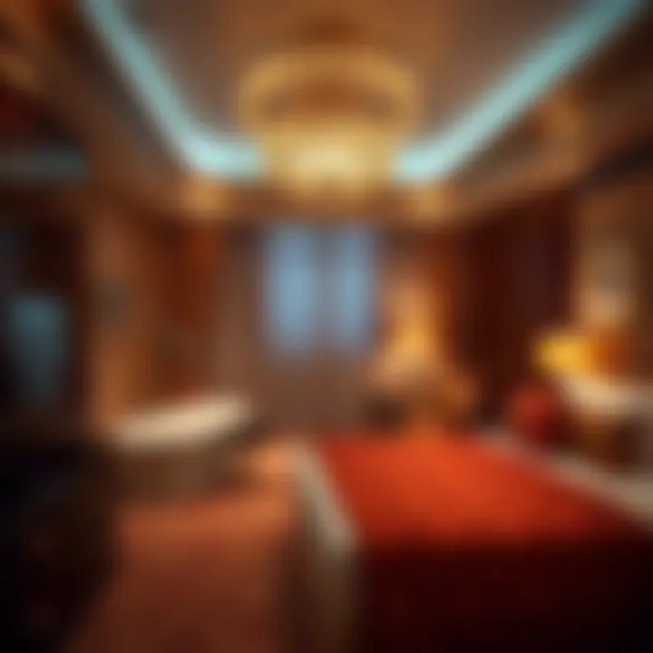 Luxurious guest room interior of Resorts World Casino Hotel