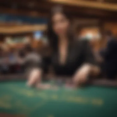 High-stakes blackjack table in action