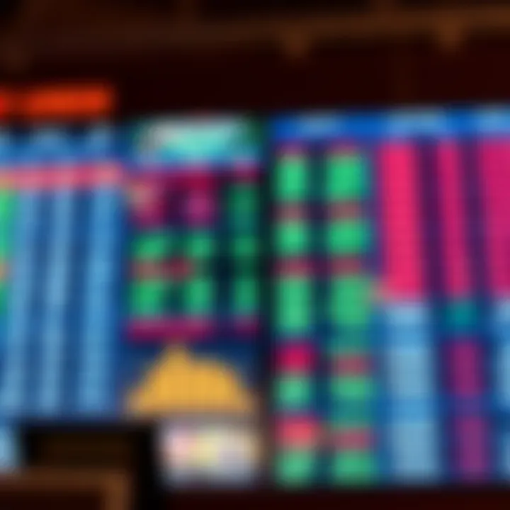 A display of various sports betting odds on a screen