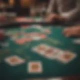 Strategic card arrangement on a blackjack table