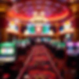 A vibrant depiction of the Tropicana casino floor filled with gaming tables