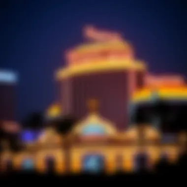 A scenic evening view of the Tropicana illuminated, reflecting its legendary status