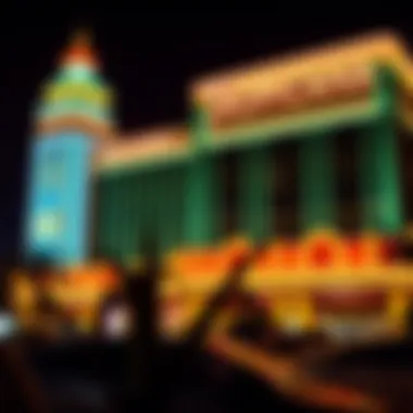 The vibrant exterior of Tropicana Casino at night