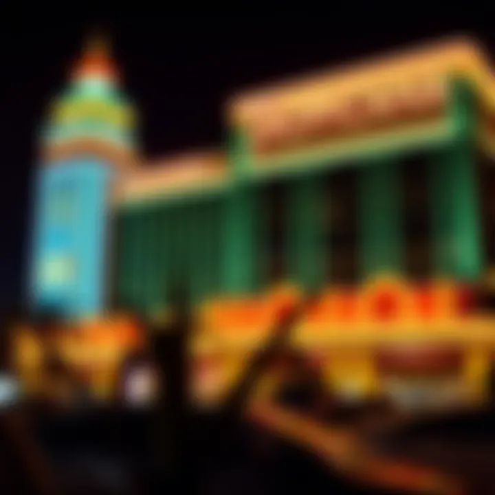 The vibrant exterior of Tropicana Casino at night