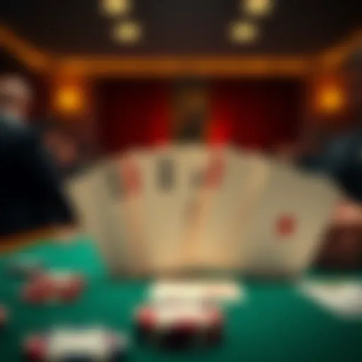 Illustration of poker hand rankings with various cards displayed.