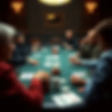 Visual representation of player positions at a poker table affecting gameplay.