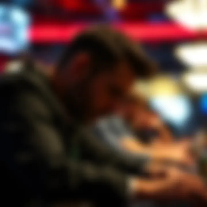 A strategic player deep in thought during a poker tournament